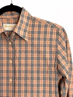 Vintage Burberrys London Nova Check Plaid Button Down Shirt Small